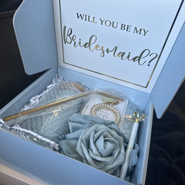 Gold Will You Be My Bridesmaid Proposal Box Set, Personalized ...