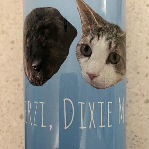 Retro Pet Father - Personalized Custom Leather Tumbler main image 1