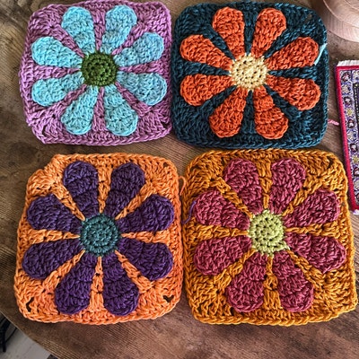 Summer of Love Square Crochet Pattern Crochet Pattern Groovy Blanket ...