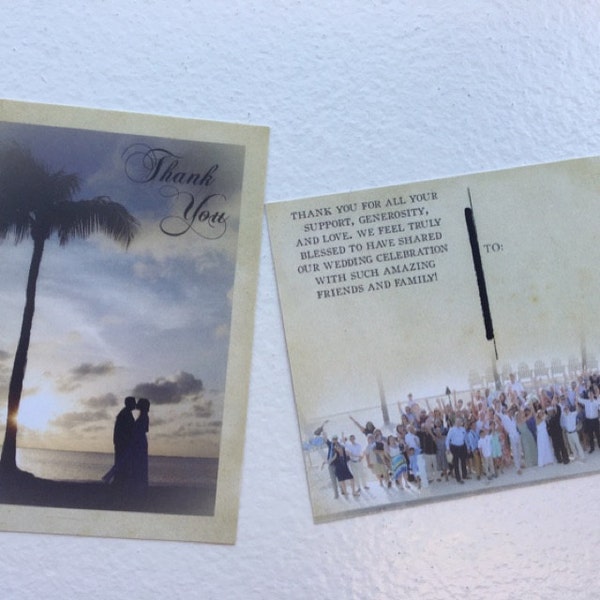 Vintage Wedding Thank You Postcards With Postmark & Photo ...