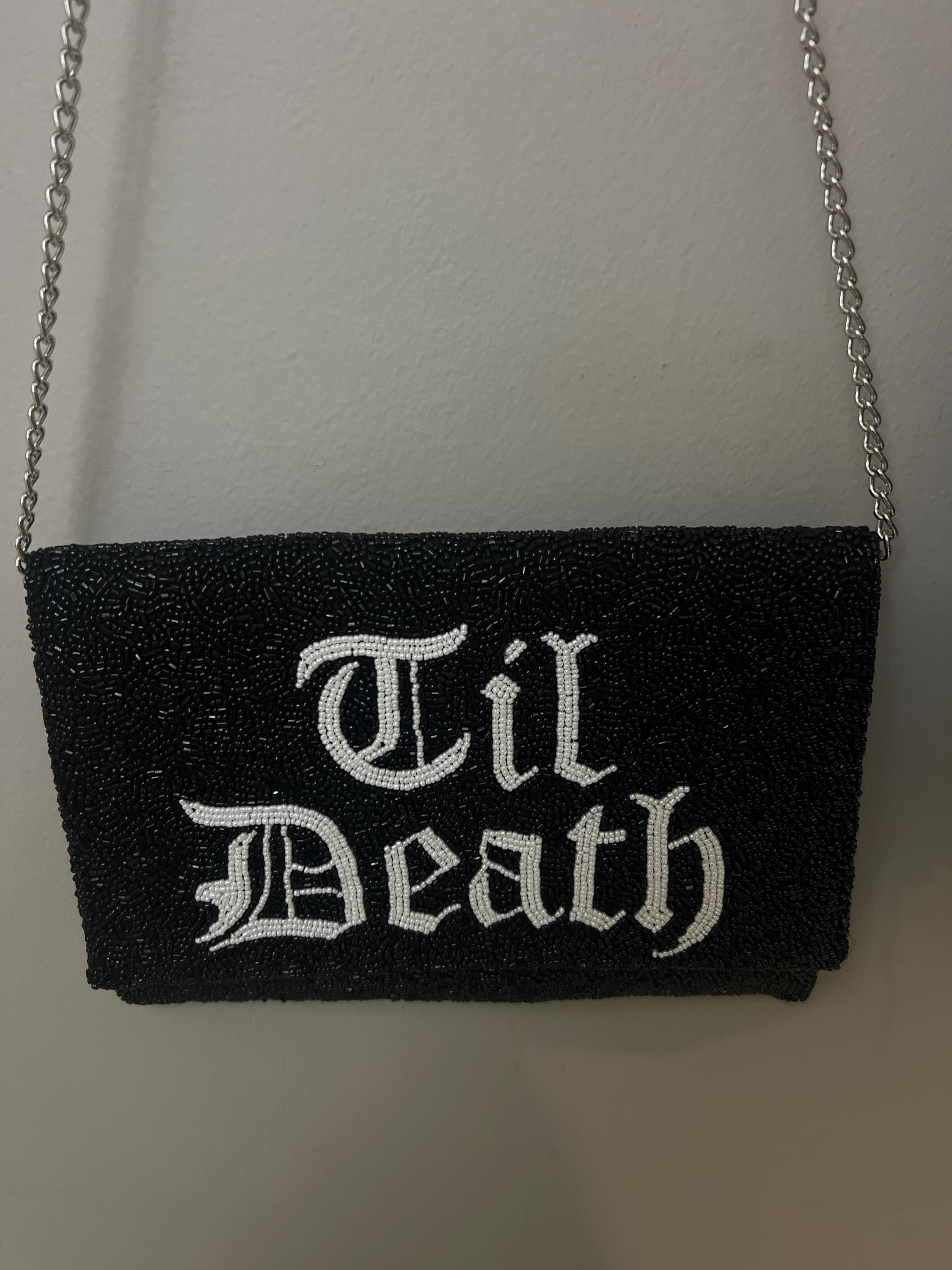 Gothic Braut Clutch Tasche, Gothic Clutch Tasche für Braut, Schwarze Braut Clutch Tasche, Schwarze Braut Perlen Clutch Tasche, Gothic Hochzeit Clutch