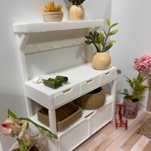 Potting Station, Mini Pottery Barn-inspired Furniture for 1:12