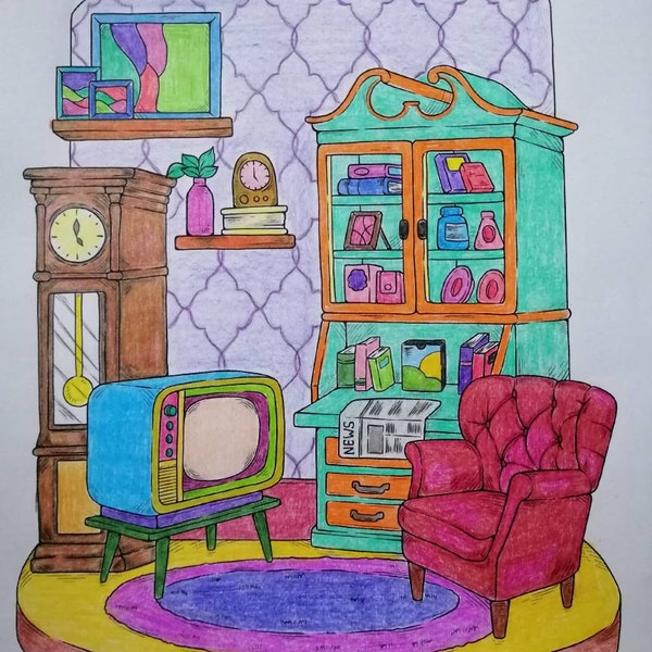 Relaxing Corner: Peaceful Spaces Coloring Book by Coco Wyo - Etsy