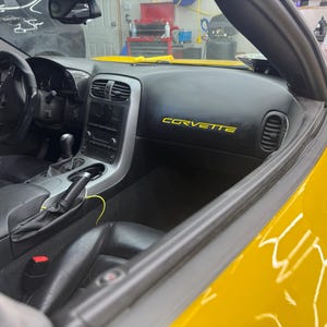 Yellow Dashboard Letters for Corvette C6 2005-2013 ABS Plastic Inserts Not Decals