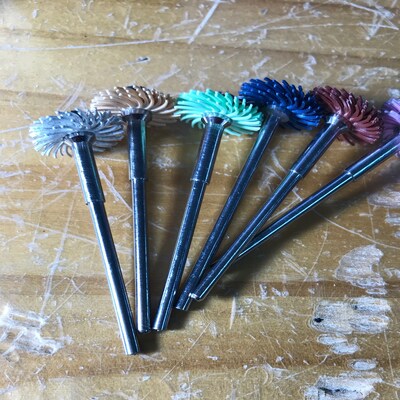 12 Pack 9/16" Peach 3M 6 Micron Radial Discs Polishing Set Metal Finishing Jewelry Making Flex