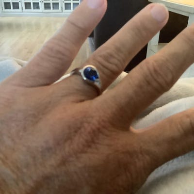 Simple London Blue Topaz Engagement Ring Round Cut Sterling Silver Blue ...