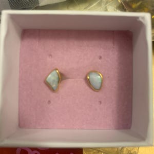Customer photo from rose, Dainty Raw Australian Opal Stud Earrings