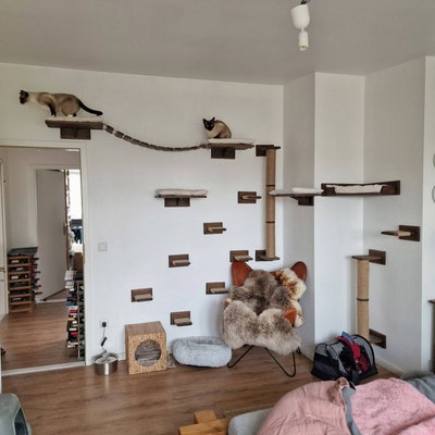 Cat Shelf Cat Tower Wall Shelves for Climbing Cats Made of - Etsy - Cat Shelves For Cat View Observation Decks
