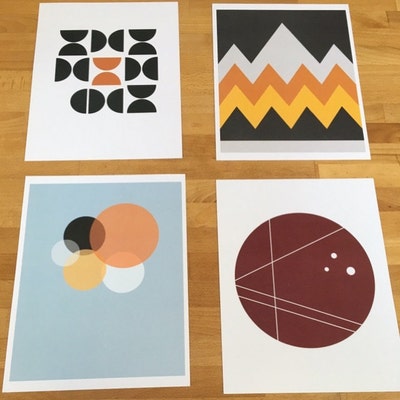 MCM Printable Wall Art, Minimalist Downloadable Poster, Black on Beige ...