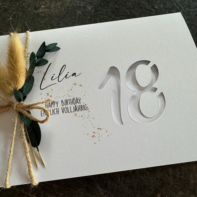 Personalisierte Gastgeschenk-Kärtchen Zum 18. Geburtstag – 50 Stück, 4,5x2,5 Cm, Mit Druck Von Name & Datum