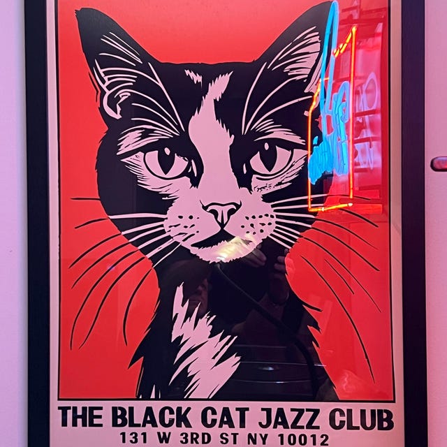 Black Cat Jazz Club Poster: NYC Mid-century Modern Art Print - Etsy