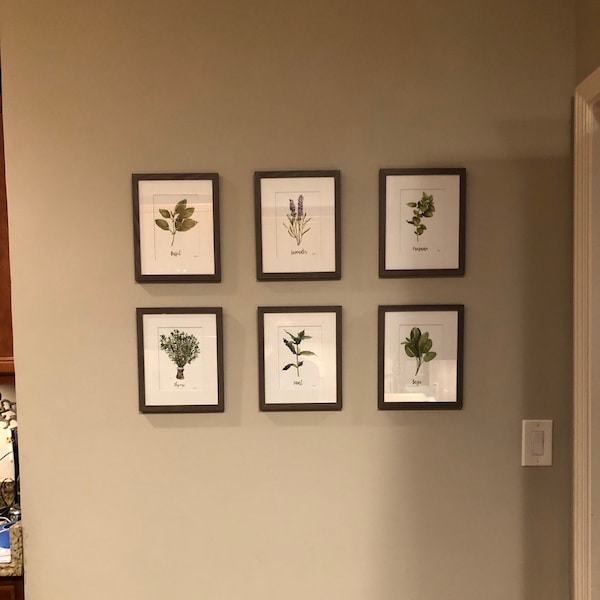 Set of 6 Herb Art Prints, Watercolor Painting, Herb Wall Art, Kitchen ...