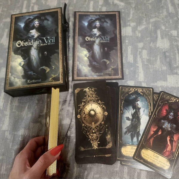 Obsidian Veil Oracle Card Deck: Antique Shadow Work, Feminine Deities ...