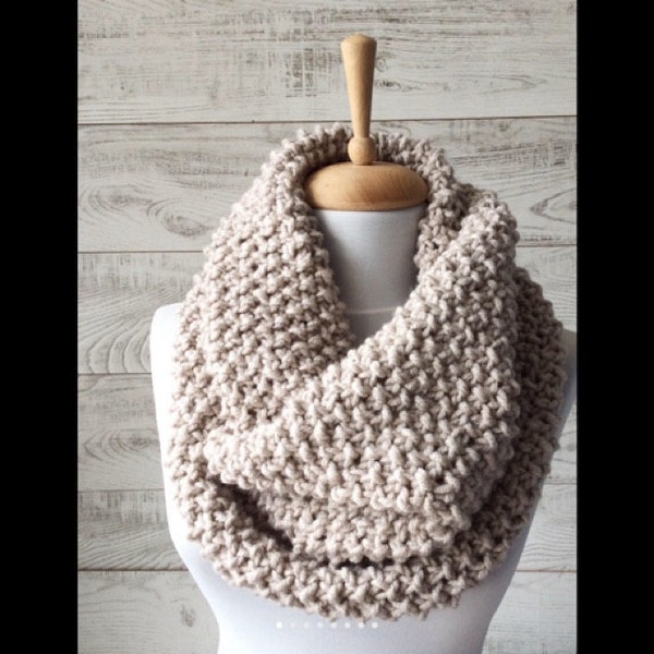 Chunky Knit Scarf Cowl Scarf Knit Infinity Scarf Womens Scarves Fall ...