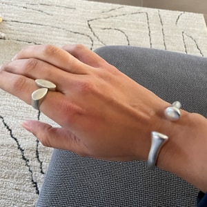 •PORTAL + SOFT RECTANGLE• shattuckite + silver twist-on cuff bracelet