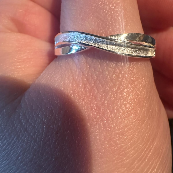 925 Sterling Solid Silver, Infinity Blank Channel Ring Setting, Good ...