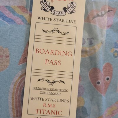 Titanic Bookmark, RMS Titanic Custom White Star Line, Vintage Boarding ...