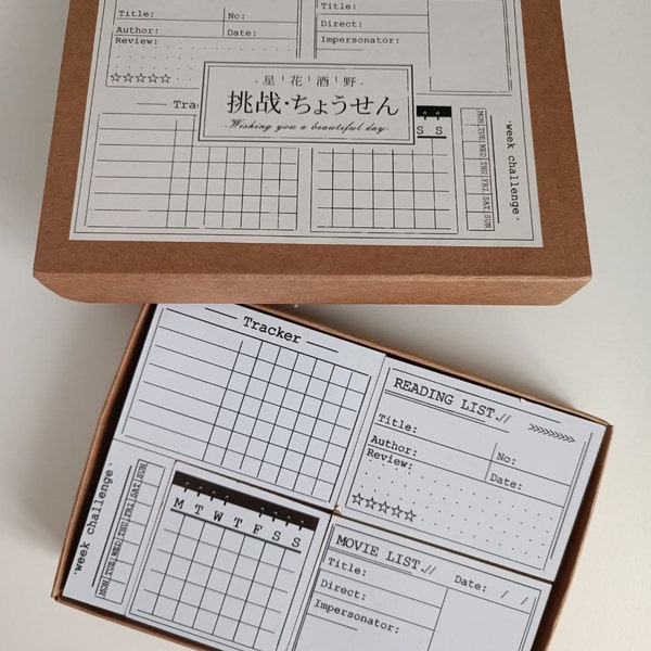 Planner Rabber Planner Rubber Stamp Set: Date, Weekly, Habit Tracker - Etsy
