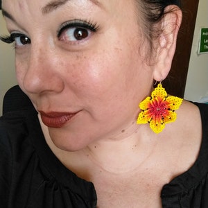 Long Beaded Earrings Handmade Native Style Beaded Hook Earrings - Bohemian Ethnic Fashion, 3.5 Inch Dangle Wood Tribal Earrings - Foto 3