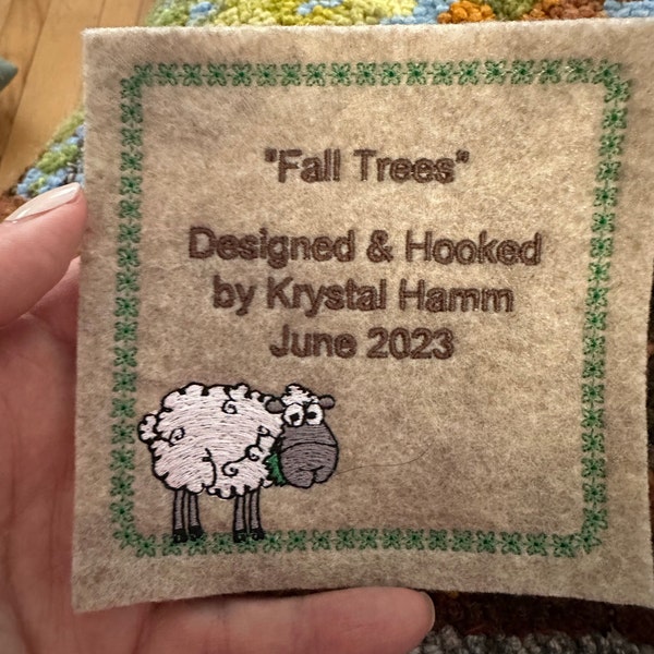 Personalized Hooked Rug Labels Custom Rug Hooking 4