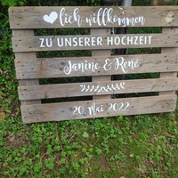 Palettenaufkleber "Hochzeit", Willkommen Hochzeit, Willkommenschild