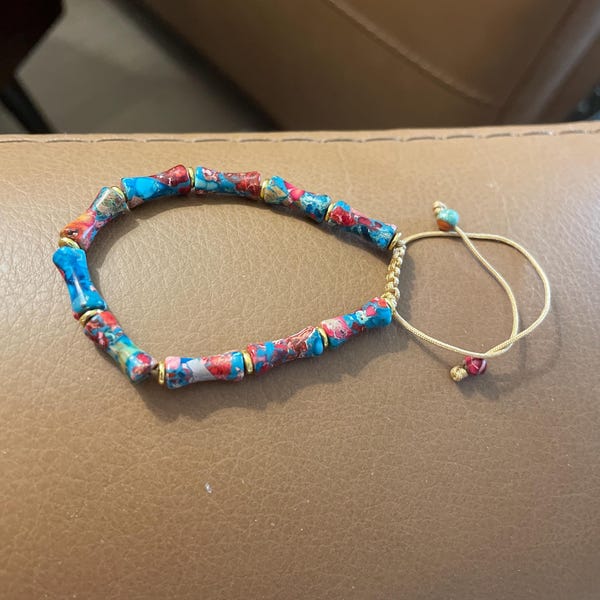 Handmade Braided Women Bracelet Heart Charm Sea Sediment Healing Bracelets Gift