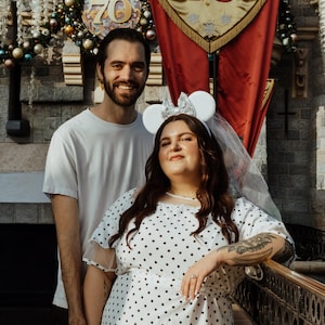 CLGIFT Diadema De Orejas De Minnie Con Velo, Luna De Miel Y Orejas