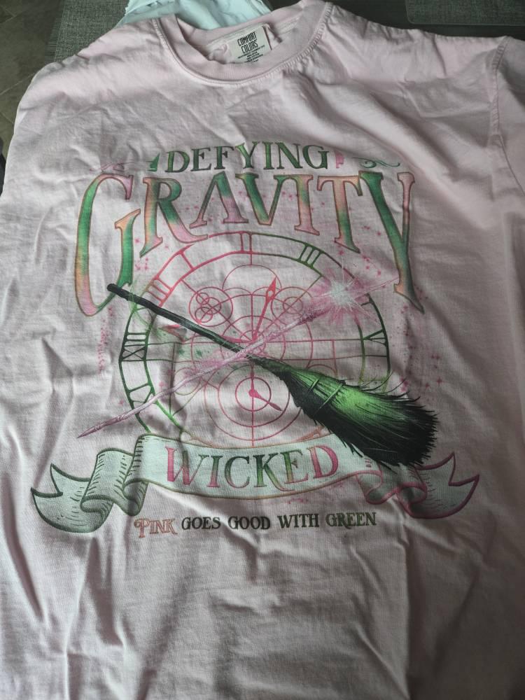 Wicked Defying Gravity Comfort Colors Shirt, Pink And Green Changed For Good Tshirt, Wicked The Musical, Broomstick Magic Wand