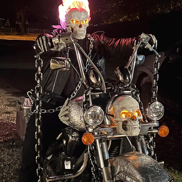 Ghost Rider Cosplay Helmet - Flaming Skull Mask - Etsy