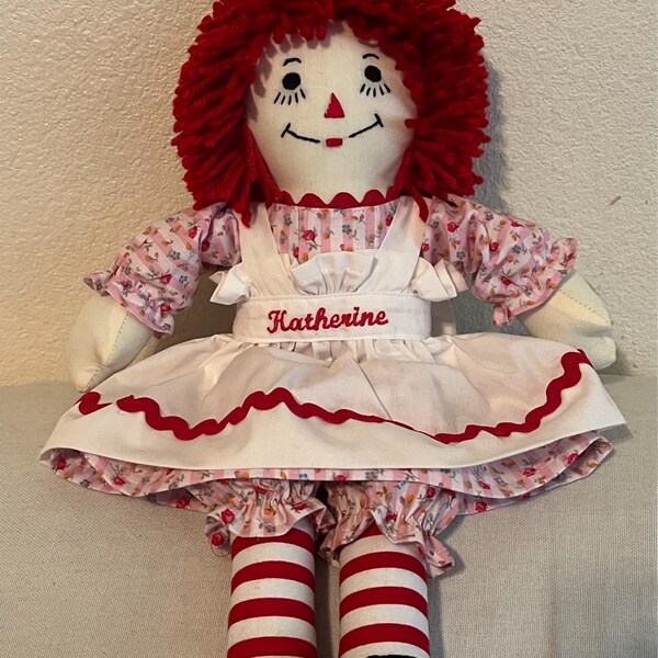 25 Inch Raggedy Ann African American Ladybug Dress Red Haired Doll ...