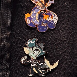 Chaz / Hellaverse Fanmerch / Helluva Boss Pins / Black Plated Hard