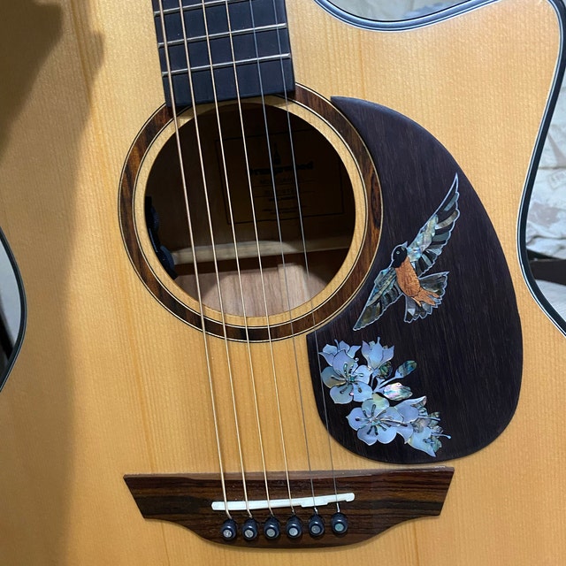 Soild Rosewood Guitar Pickguard With Abalone Shell Line Inlay