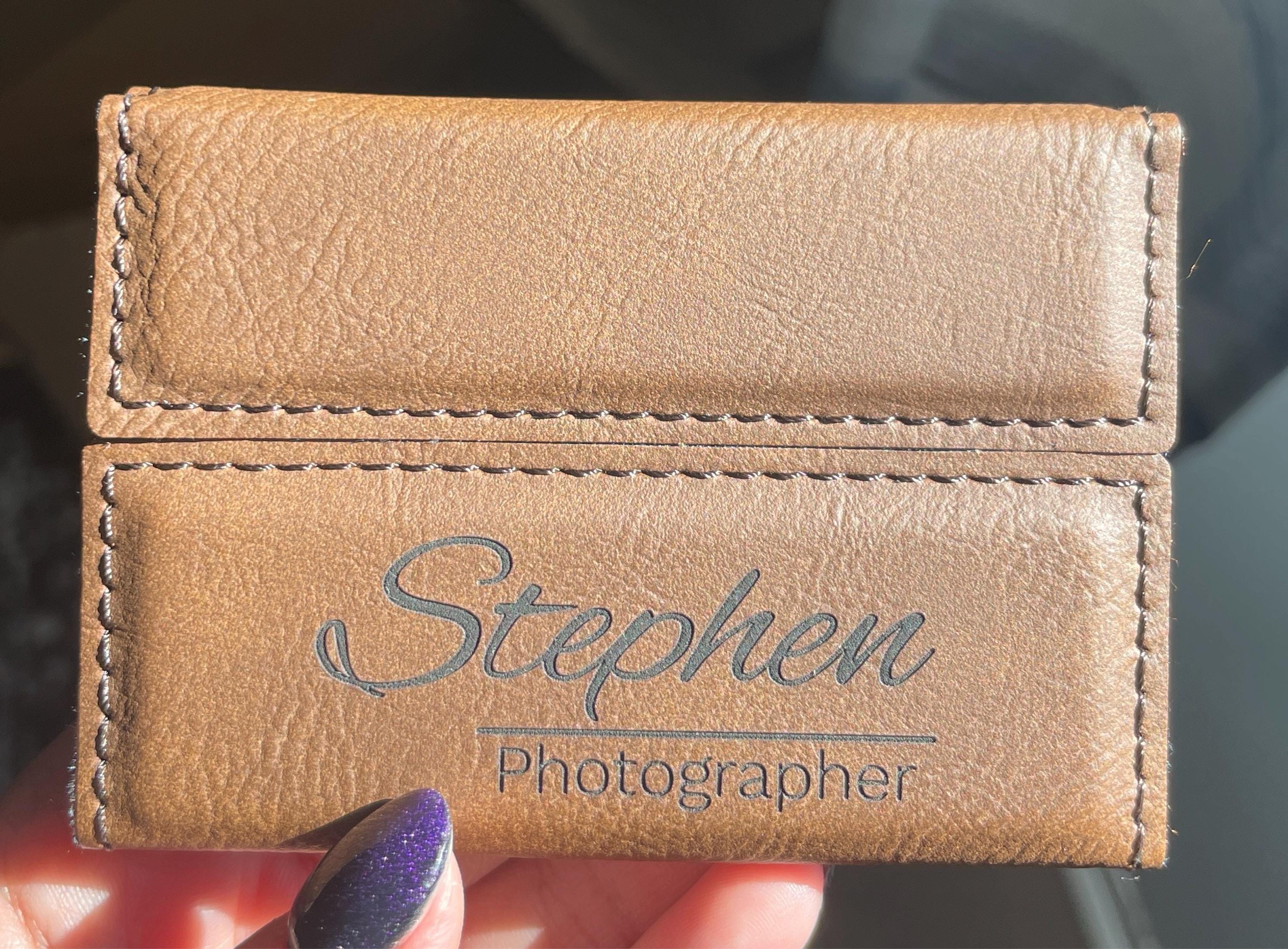 Personalized Business Card Case, Leather Business Card Holder, Engraved Leather with Name, Corporate Gift, Businessman Gift, Office Gift
