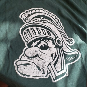 Retro Gruff Sparty Msu Michigan State Spartans Logo Vinyl Car Etsy