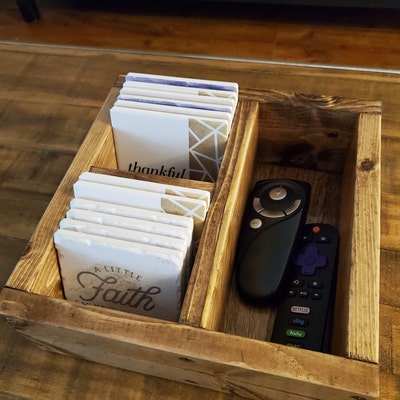 Small Remote Control Box Caddy / Remote Control Organizer / Box for ...
