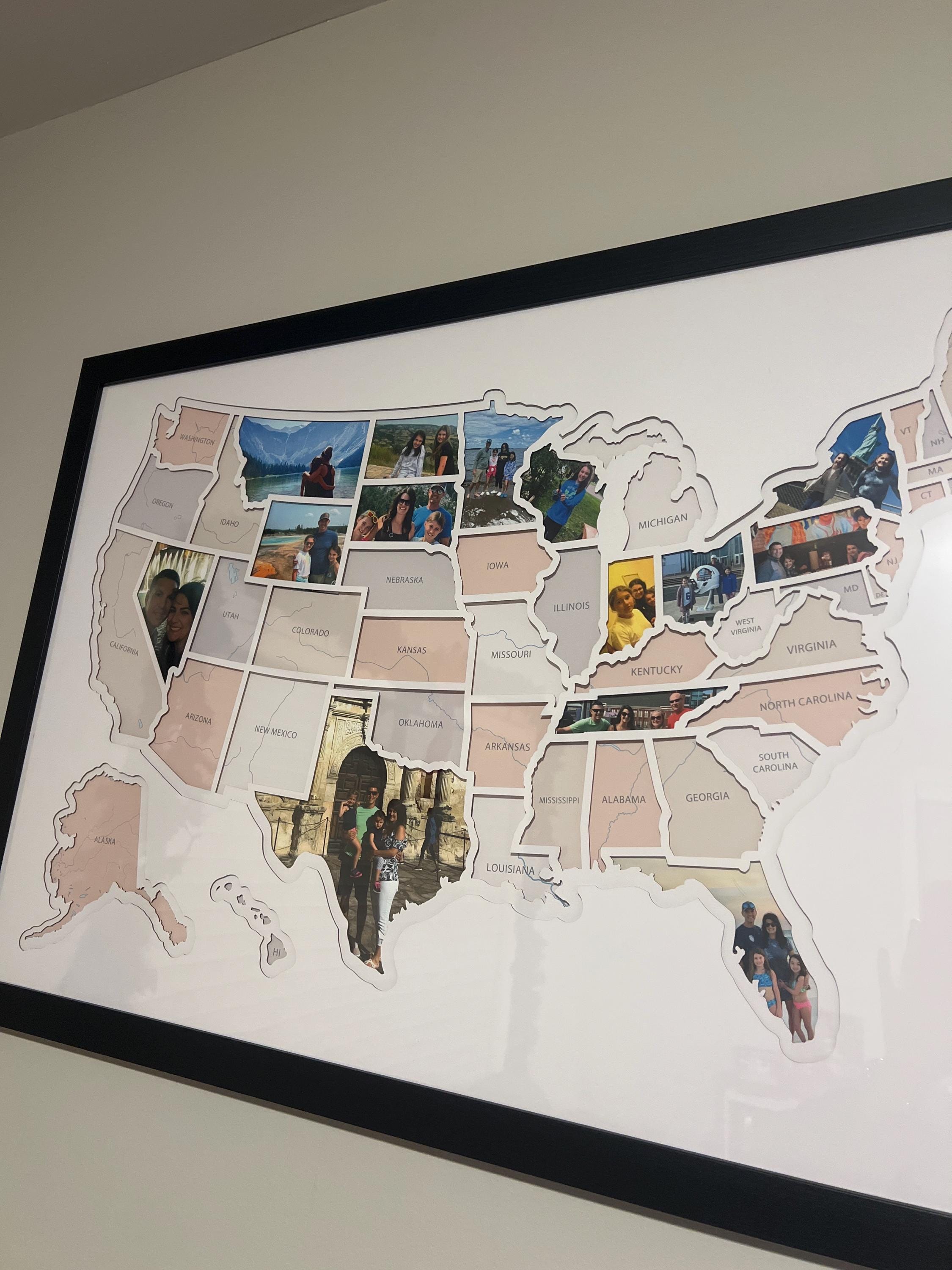 USA Photo Map - 50 States Travel Map Gift
