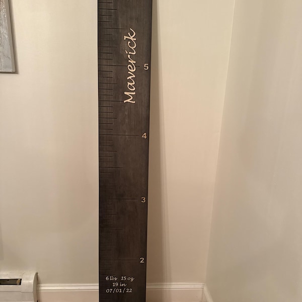 Personalized Wooden Growth Chart Wooden Growth Ruler Wood Growth Chart