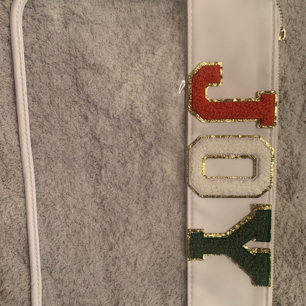 Chenille & Glitter Varsity Letter Patch - White main image 1