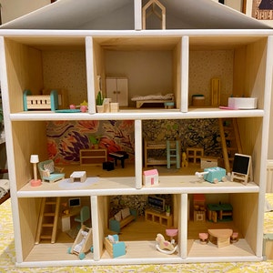 Best Choice Products 44in 3-Story Wood Dollhouse, Large Open Mansion w/ 5  Colorful Rooms, 17 Furniture Pieces 