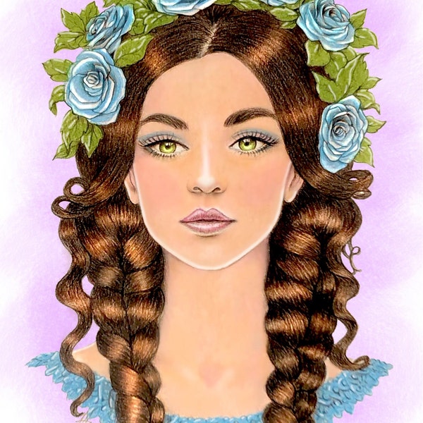 Scarlett | Mariola Budek - Premium Coloring Page | Printable Adult Women Colouring Pages Book ...