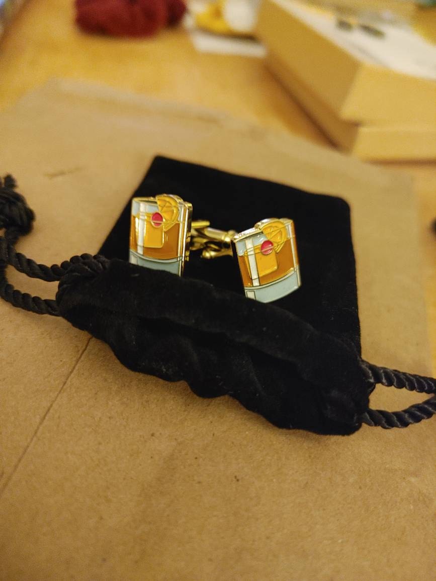 Old Fashioned Cocktail Cufflinks - Father's Day Gift - Groomsmen Gift - Cocktail Gift