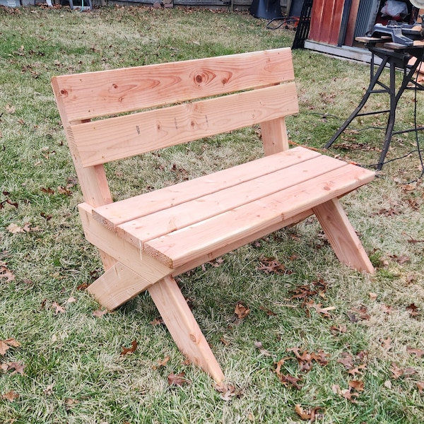 DIY 2x6 Outdoor Bench | Plans - Etsy