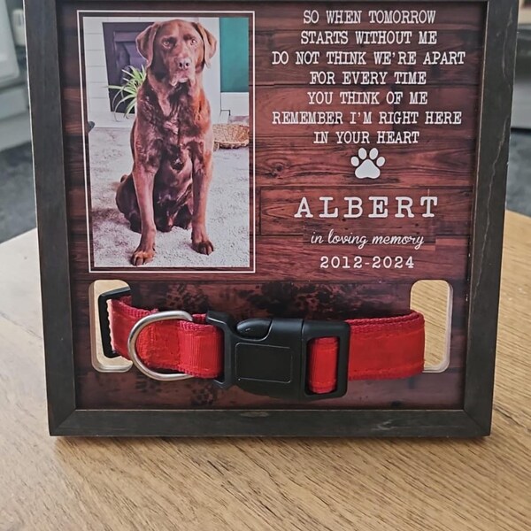 Memorial Pet Loss Frame - Dog or Cat, Puppy Memorial Wood Frame With ...