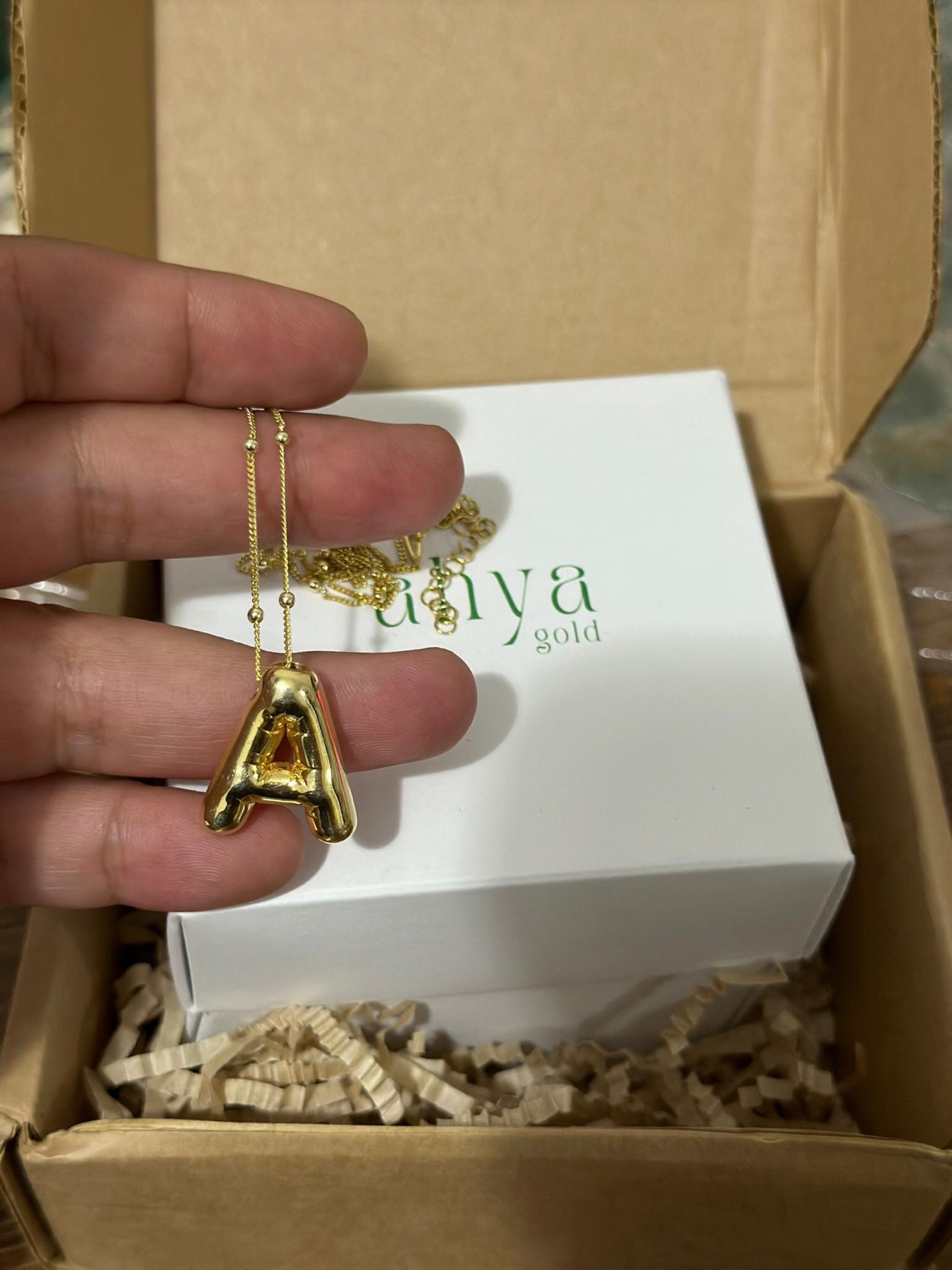 3D Bubble Letter Name Necklace - Custom Gold Initial Jewelry | Personalized Balloon Necklace