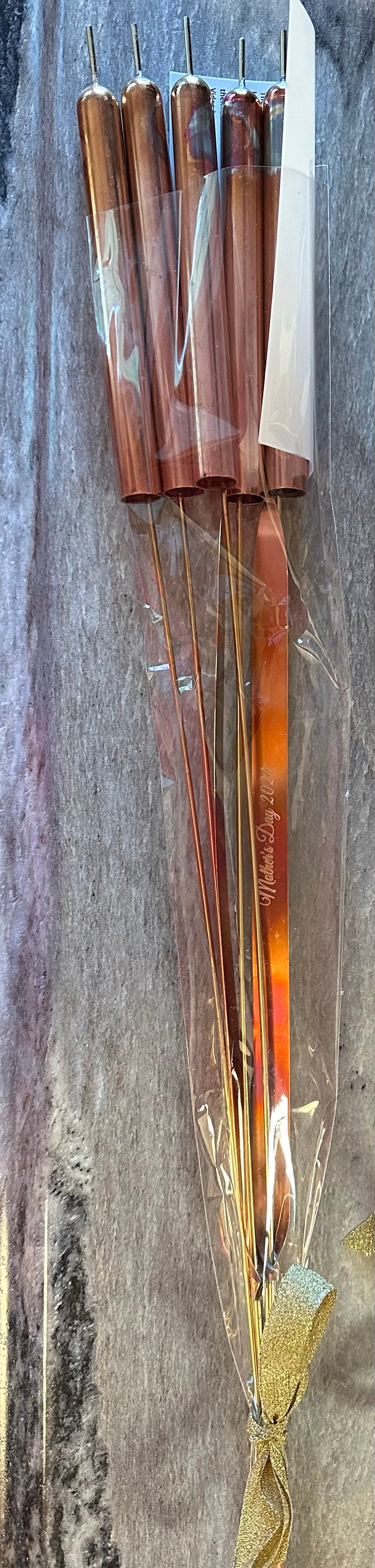 Copper Cattail Wind Chimes