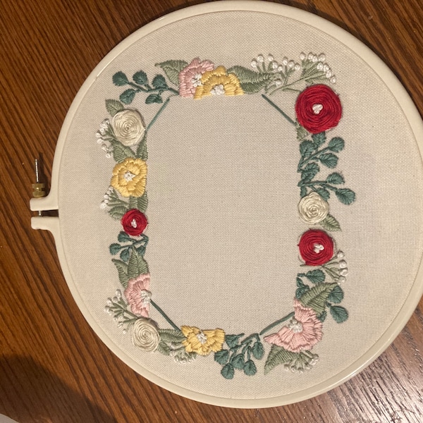 PDF Pattern, Floral Embroidery, 4x6