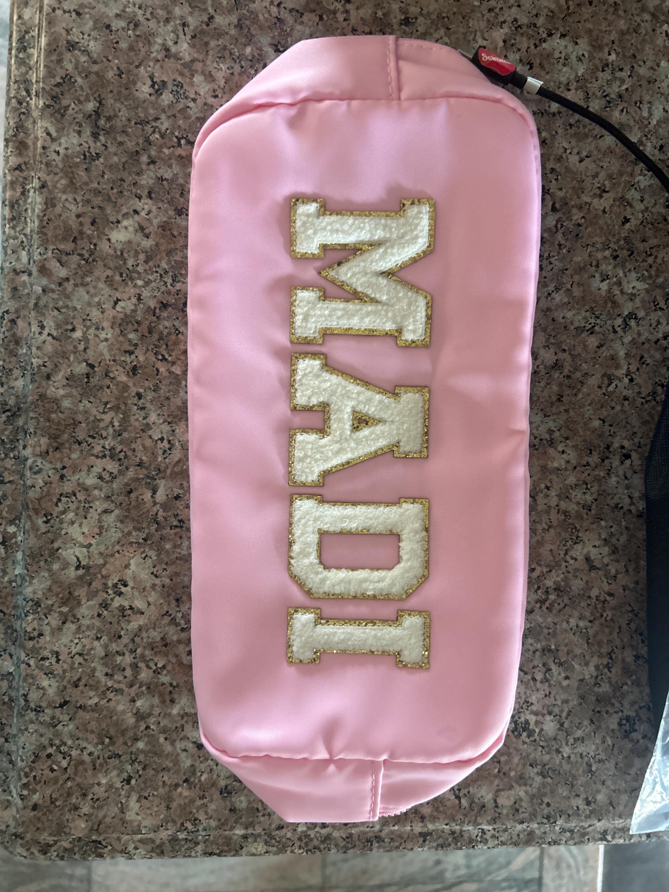 Cosmetic Bag - Makeup bag- Travel Bag- Bag with Patch- Customized Bag- Bridesmaid Gift- graduation gift- college bag- game day