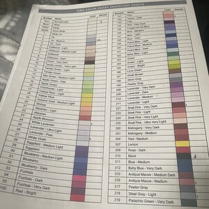 Printable DMC Thread Color Chart Tracker Inventory Sheet - Etsy UK