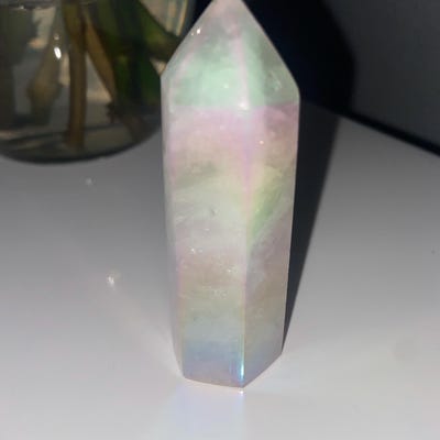 Natural Aura Blue Kyanite Titanium Stone Quartz Crystal Cluster