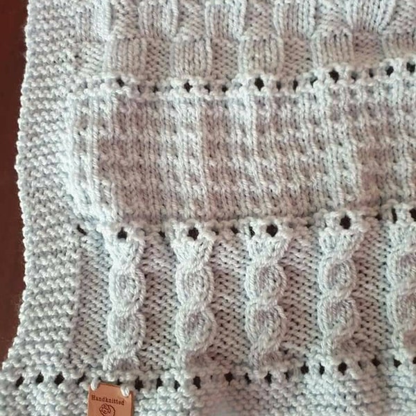 Knitting Pattern ~ Avril Baby Blanket in DK Yarn ~ ENGLISH ~ PDF ...